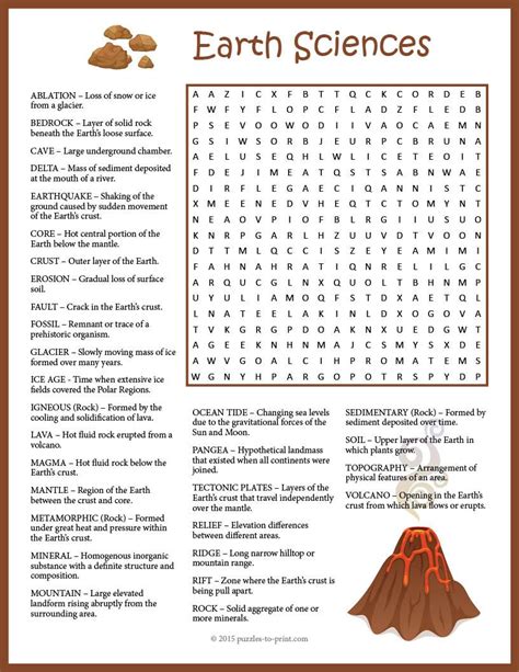 EARTH SCIENCE No Prep Word Search Puzzle Worksheet Activity | Science words, Science word search ...