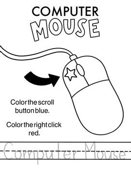 Parts of the Computer Mouse coloring sheet FREE by Hipster Art Teacher