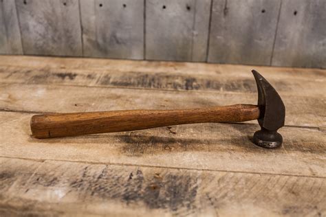 Antique Cobblers Hammer Wood Steel Primitive Industrial Rustic Man Cave Tool Marion Grade AA