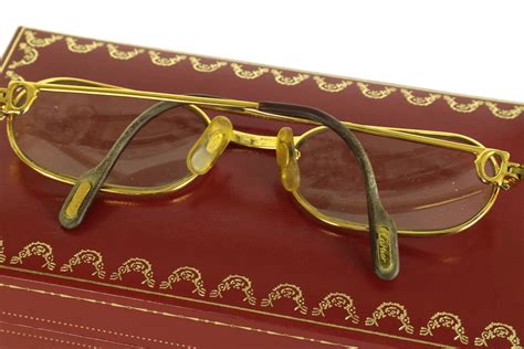 Vintage Cartier Glasses. French Designer Gold Eyeglasses Frames in Must De Cartier Box. Luxury ...