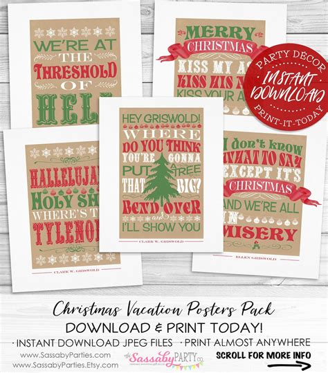 Christmas Vacation Poster Pack INSTANT DOWNLOAD Griswold - Etsy