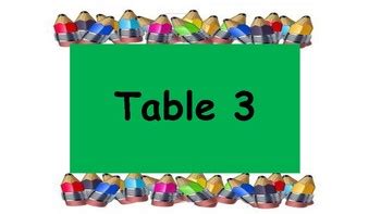 Table Signs by Teacher Writer Mom | TPT