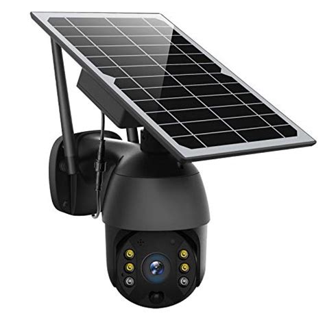 Solar Powered Wireless Security Camera Outdoor,ENSTER Pan Tilt WiFi Home Smart Cam Waterproof ...