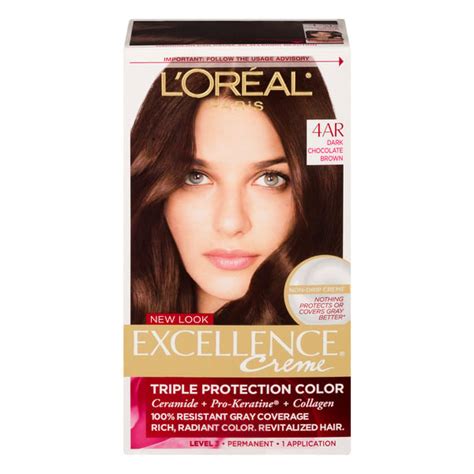 Save on L'Oreal Excellence Creme Permanent Hair Color Dark Chocolate Brown 4AR Order Online ...