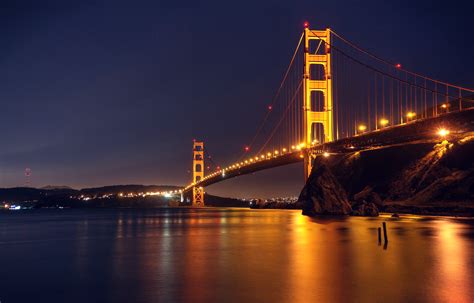 Golden Gate Bridge photo during nighttime HD wallpaper | Wallpaper Flare