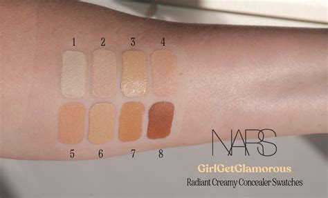 Nars Radiant Creamy Concealer Swatches + Shades • GirlGetGlamorous