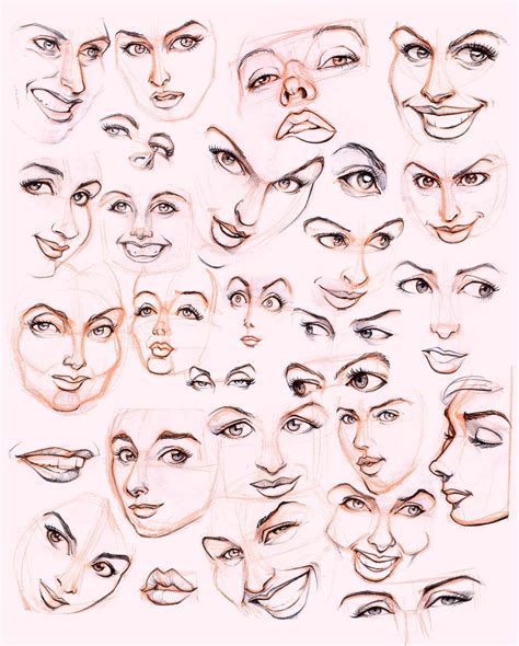 Drawing Female Facial Expressions