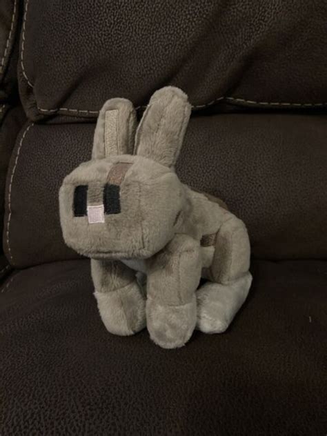 RARE Minecraft Pixel Brown Bunny Rabbit 7" Plush Mojang Jinx Very for ...