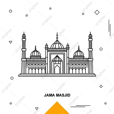 Jama Masjid Vector Art PNG, Jama Masjid Architecture Asia Background ...