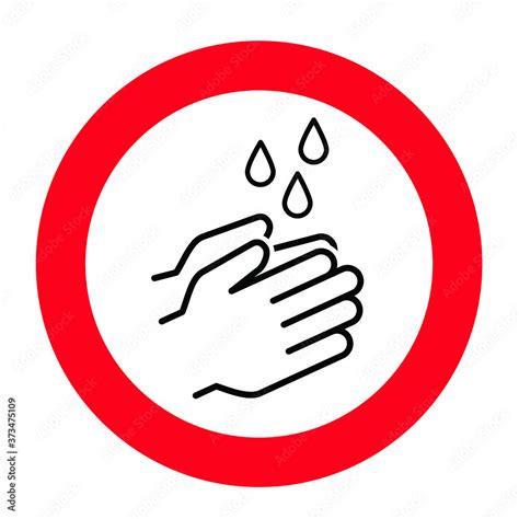 Do not hand washing, handwashing. Stop, no wash your hands to keep clean icons. Flat vector icon ...