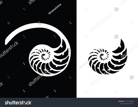 Logo Nautilus Black White Nautilus Shell Stock Vector (Royalty Free ...