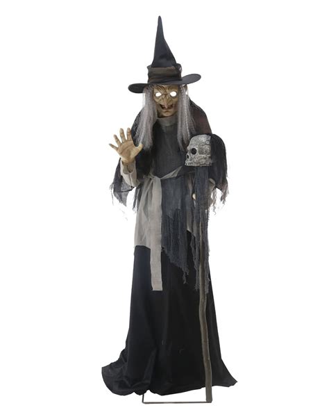 Gripping Witch Halloween Animatronic Ghost train decoration | horror-shop.com