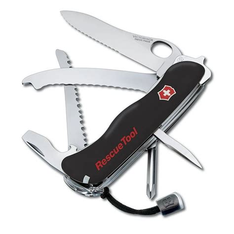 Victorinox Swiss Army Rescue Tool Pocket Knife with Pouch, Black ...