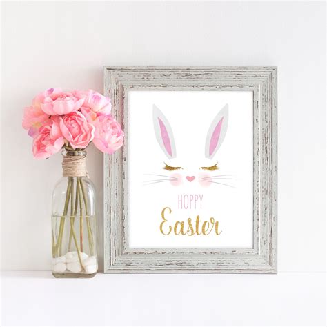 Printable Easter Wall Art Easter Home Decor Hoppy Easter | Etsy