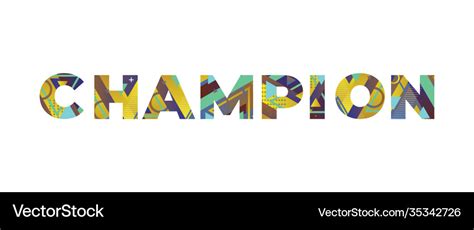 Champion concept retro colorful word art Vector Image