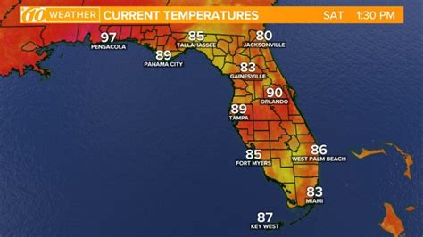 Florida Weather Map With Temperatures Printable Maps | Images and ...