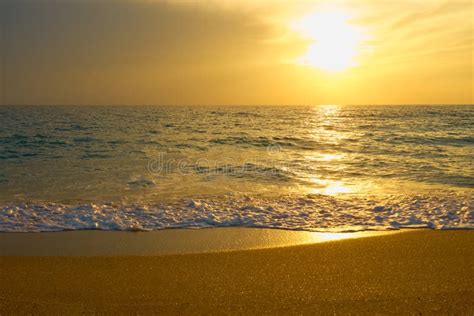 Tropical Sandy Beach. Sunset Seascape Stock Photo - Image of sunny, background: 138585156