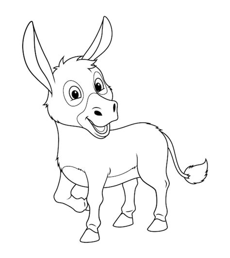 Premium Vector | Little Donkey Cartoon Animal Illustration BW