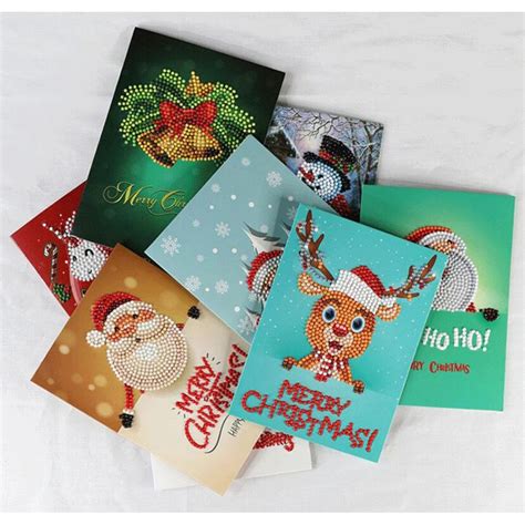 8pcs/lot diamond painting christmas cards, kits, 5d, diy, greeting ...