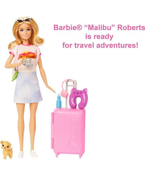 Barbie Doll and Accessories, Travel Set with Puppy - Macy's