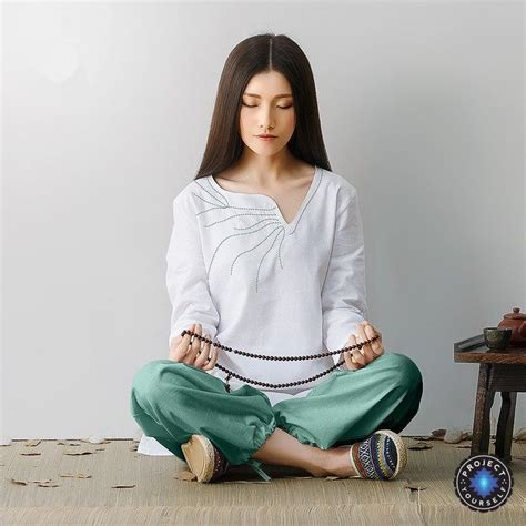 Embroidered Linen Buddhist Meditation 2-Piece Clothing Set | Yoga clothes, Meditation outfit ...