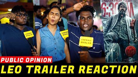 Leo Trailer Reaction | Leo Trailer Public Review | Thalapathy Vijay ...