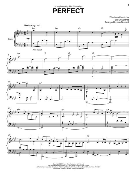 Perfect (Piano Solo) - Print Sheet Music Now