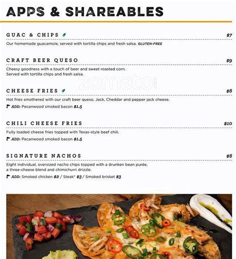 Menu at Topgolf pub & bar, Austin