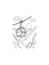 Cable car During Sunset coloring Page sketch template