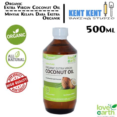 LOVE EARTH Organic Extra Virgin Coconut Oil /Minyak Kelapa Dara Ekstra Organik 500ml | Shopee ...