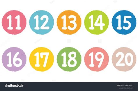 Cut Out The Numbers On Colorful Circles "11 To 20" Stock Photo ...