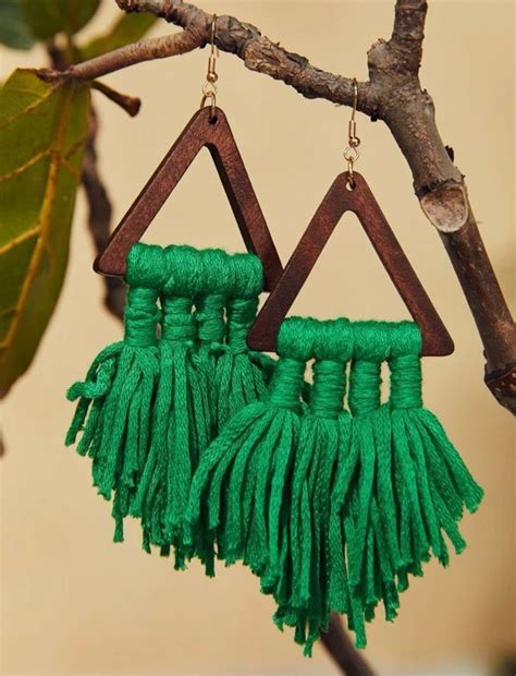 Material: Polyester Fabric Earrings, Tassel Drop Earrings, Sparkly ...