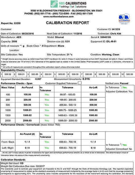 Download Example Accredited Calibration Certificate, 43% OFF