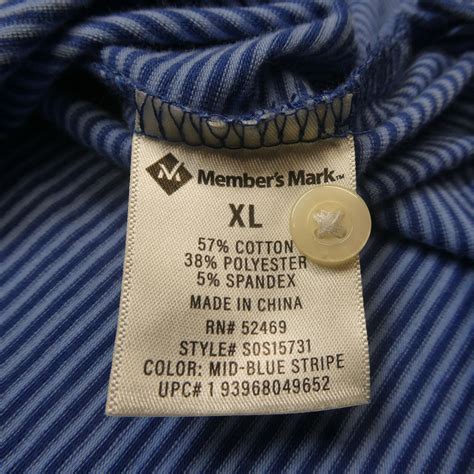 Members Mark Mens Polo Shirt Dark Blue Striped Short … - Gem