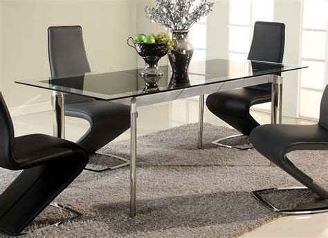 Black Glass Extendable Dining Table with Chrome Legs Philadelphia Pennsylvania CHTAR