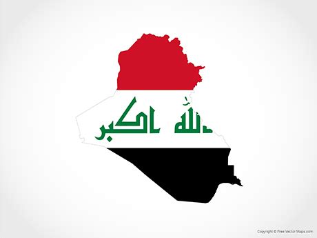 Flag Iraq Map Outline - Memoiro Fasinner