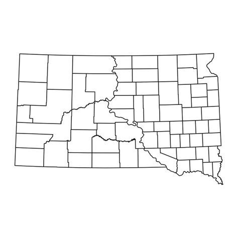 Premium Vector | South Dakota state map with counties Vector illustration