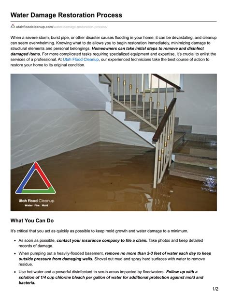 Water damage restoration process by Utah Flood Cleanup - Issuu