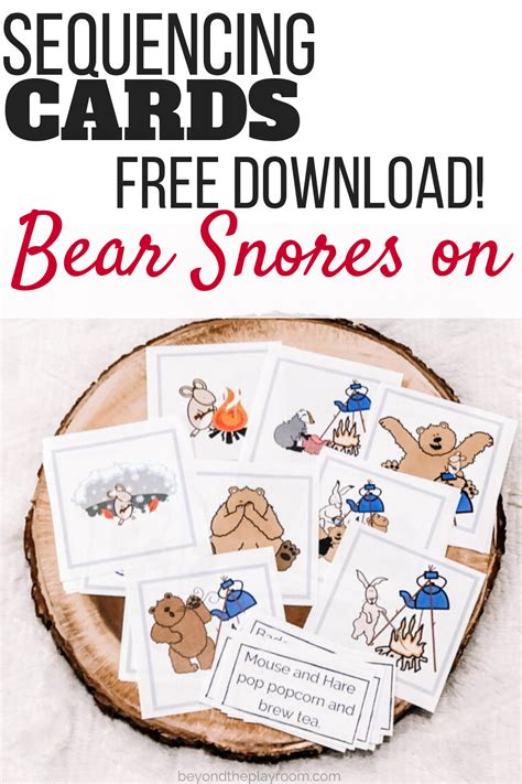 Wonderful Bear Snores On Sequencing Cards Diamond Shape For Kids