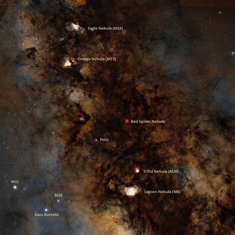 Red Spider Nebula (NGC 6537) – Constellation Guide