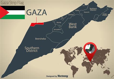 Israel Map And Gaza Strip Country Location 152454 Vector Art at Vecteezy