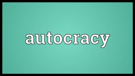 Autocracy Meaning - YouTube