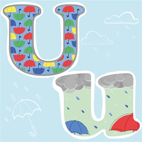 U is for Umbrella Alphabet Letter PNG Clip Art Letter Set - Etsy ...