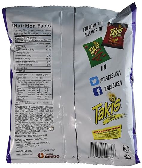 Takis Fuego Nutrition Facts Label – Besto Blog