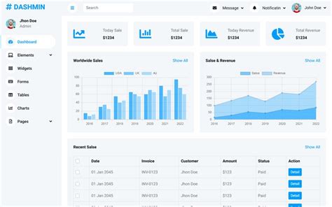 Bootstrap Admin & Dashboard Template Free Download - HTML Codex