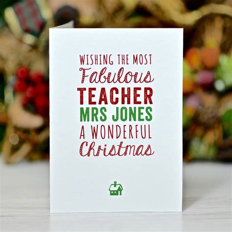 personalised teacher christmas card by loveday designs | notonthehighstreet.com