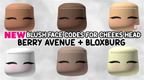 *NEW* BLUSH FACE CODES THAT FIT CHEEKS HEAD FOR BERRY AVENUE & BLOXBURG 😍 ️ - YouTube