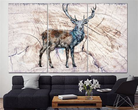 Deer Wall Art Deer Canvas Forest Wild Animal Print Deer Art - Etsy