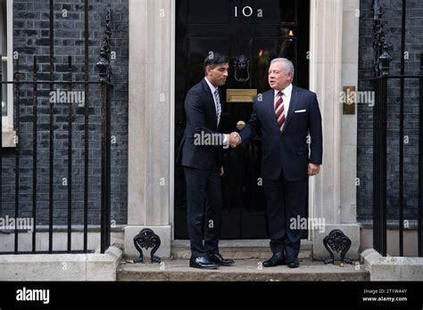 London, UK. 15 Oct 2023. King Abdullah II of Jordan arrives for a ...