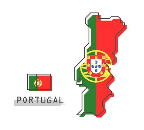 Premium Vector | Portugal map and flag